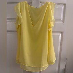NWOT Alice CO V Neck Ruffle Sleeveless Chiffon Casual Flowy Blouse - XL